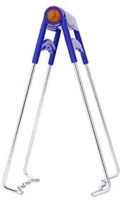 Bowl Holder Bowl Clamp Tongs Clip Pot Stainless Steel Foldable Dish Holder Steamer Lifter Picker Heat Insulation Plate Tong Anti-hot Clamp Grippe (Color: Blue)