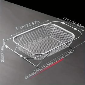 "Premium Stainless Steel Sink Caddy - Adjustable Cutlery & Plate Drying Rack with Quick Drain Holes" (Capacity: XL)